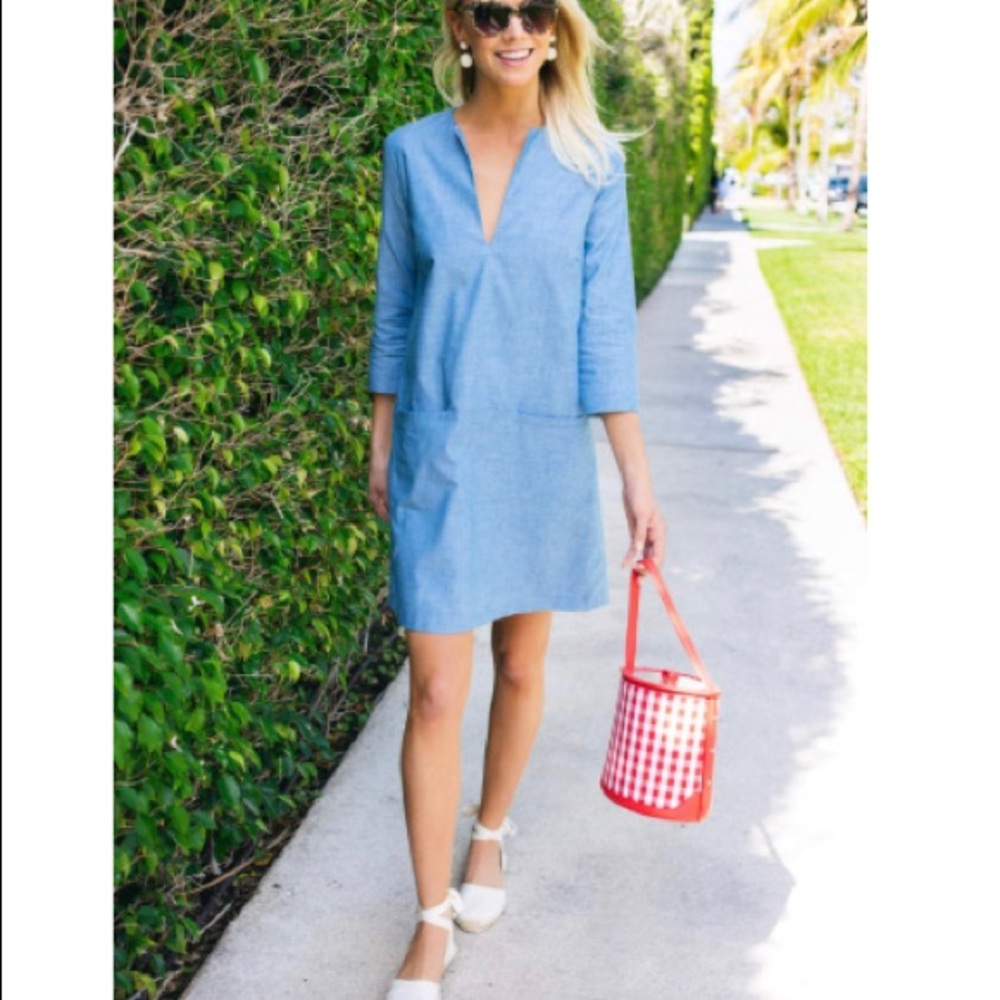NWOT Emerson Fry Mod Dress, Chambray, Size XS